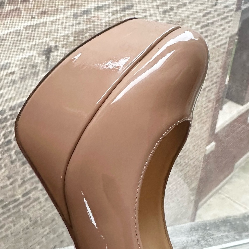 🌺Authentic CHRISTIAN LOUBOUTIN 🌺👠 Bianca 120 Patent calf Nude size 38.5 - Picture 11 of 16